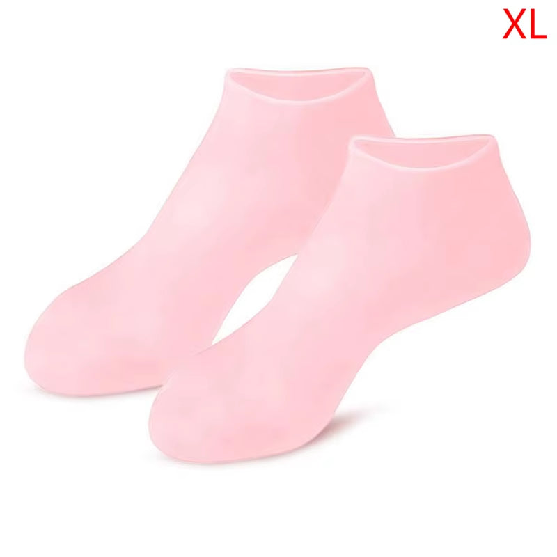 "Revitalize and Pamper Your Feet with Our Silicone Moisturizing Gel Heel Socks - Say Goodbye to Cracked Foot Skin and Cracking with This Spa-Like Feet Care Solution!"