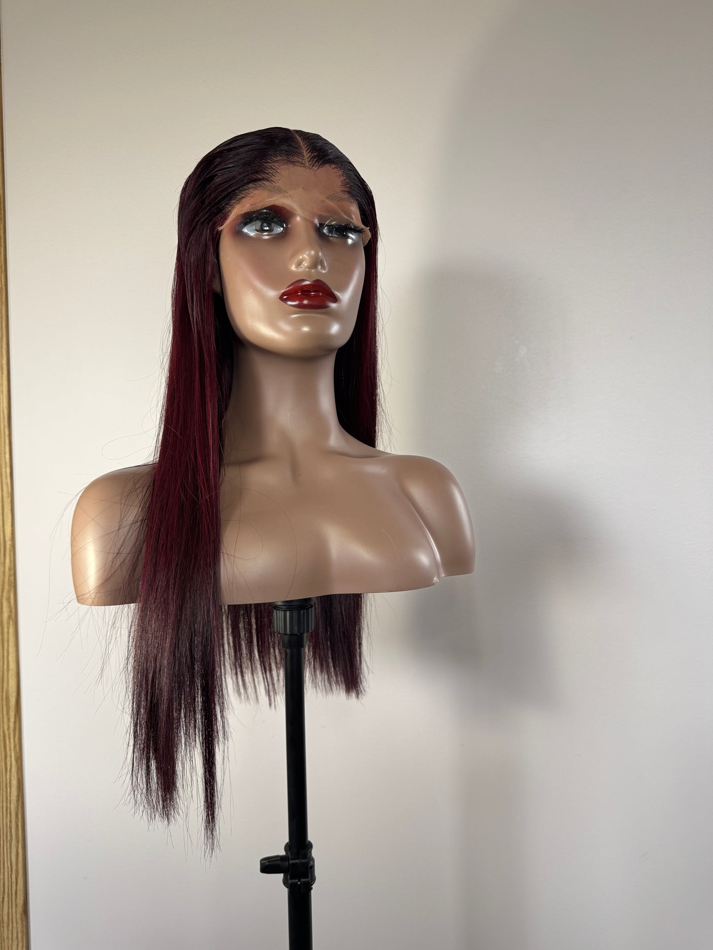Silk Burgundy hair with 5X7 closure