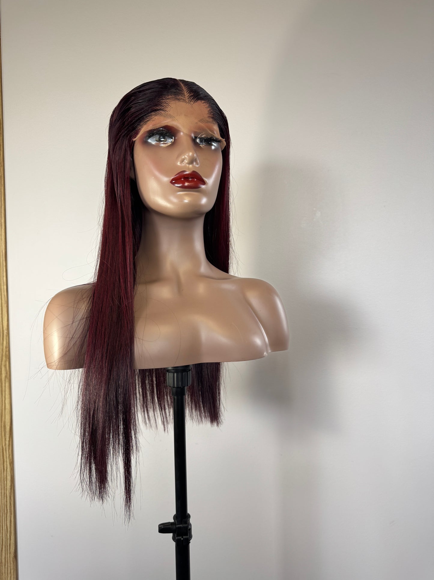 Silk Burgundy hair with 5X7 closure