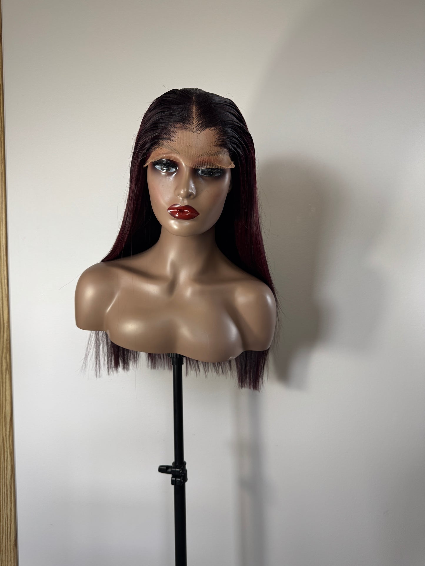 Silk Burgundy hair with 5X7 closure