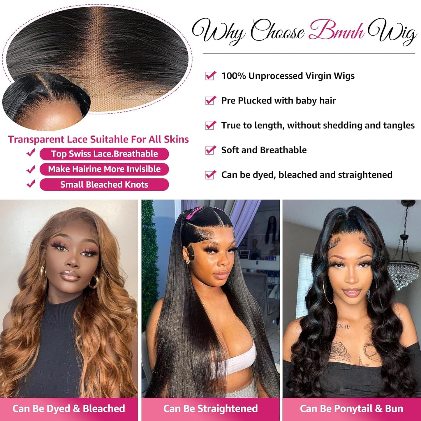 13X6 Lace Front Wigs Human Hair 200 Density Body Wave HD Lace Front Wigs Human Hair 13X6 HD Lace Frontal Glueless Wigs Human Hair Pre Plucked Brazilian Virgin Human Hair Wig for Women (28 Inch)